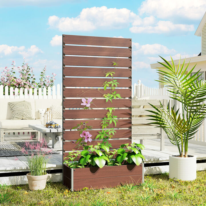 Hivvago Outdoor Garden Bed with Trellis for Climbing Plants