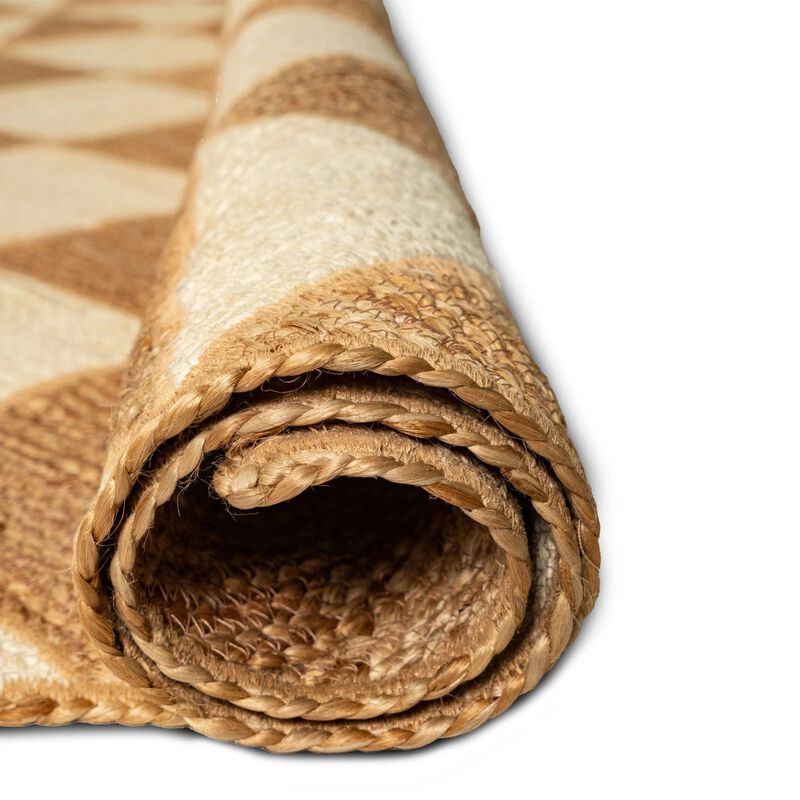 Hand Woven Two Tone Geometric Jute Carpet image number 3