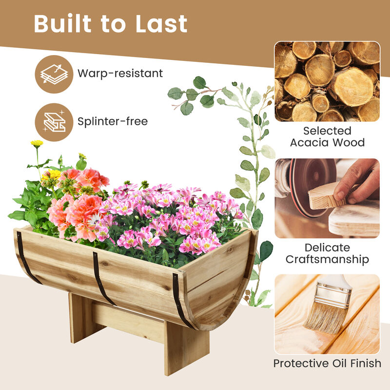 Outdoor Planter with Legs for Flower Herb Vegetable Fruit