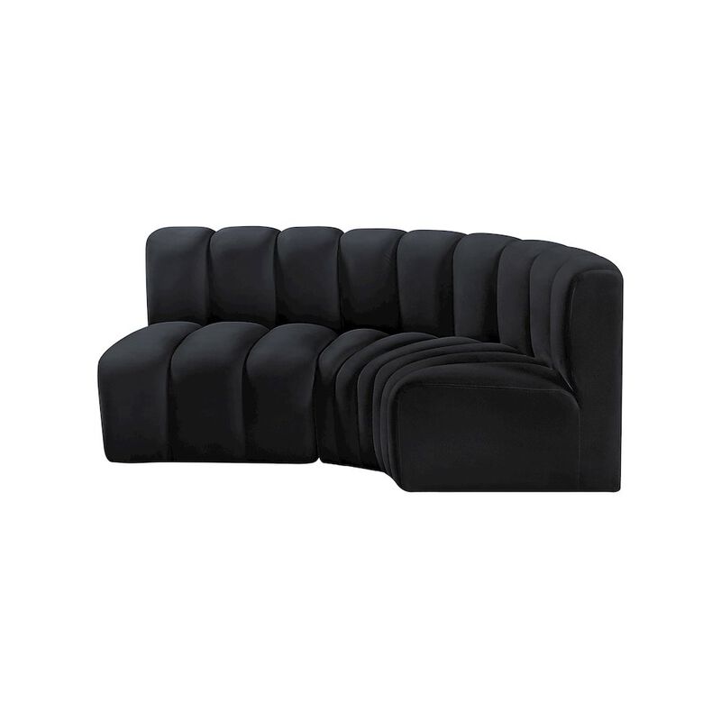 Meridian Furniture Arc Black Velvet Modular Sofa