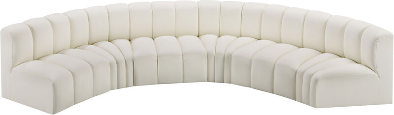 Meridian Furniture Arc Cream Vegan Leather Modular Sofa image number 2
