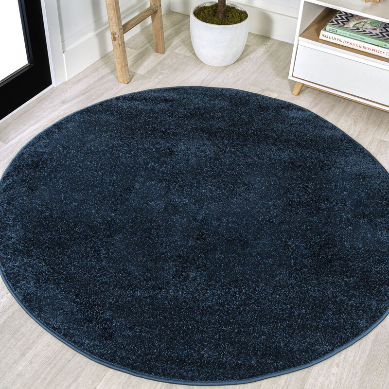 Haze Solid Low Pile Round Area Rug
