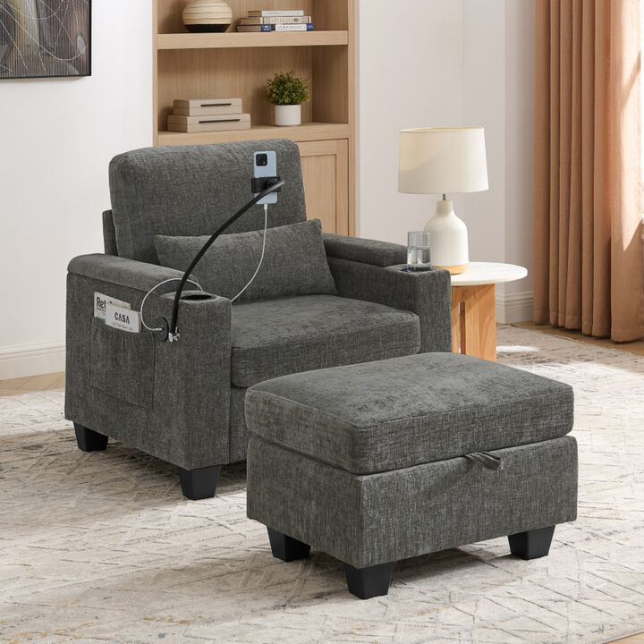 Kurtfo Chenille Accent Chair Set