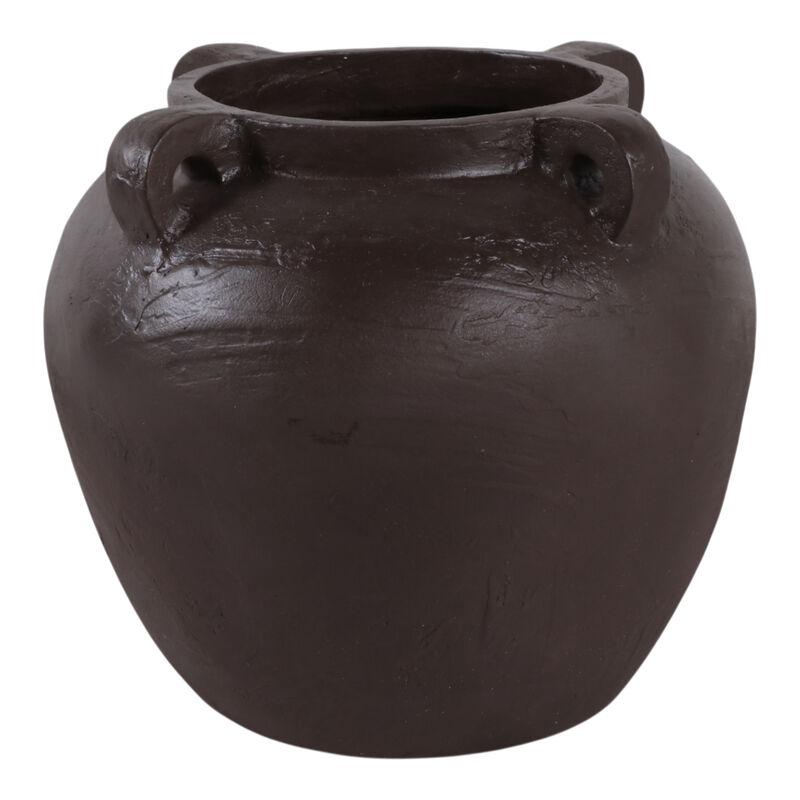 14x12" Textured Ecomix 4-handle Vase, Brown image number 2