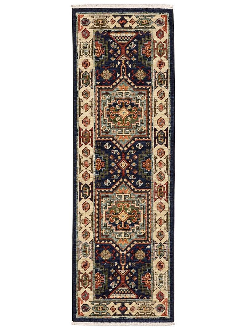 Lilihan 2' x 6' Blue Rug