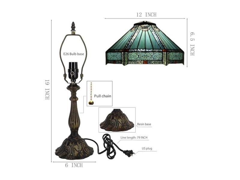 Tiffany Style Stained Glass Table Lamp For Bedside image number 2