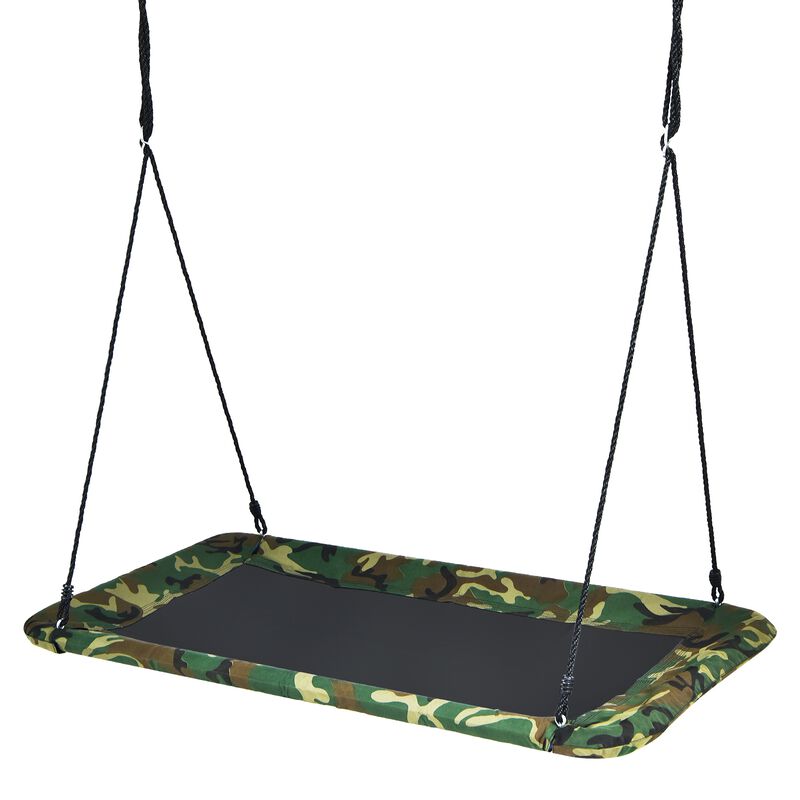 Outdoor Platform Swing Seat &ndash; Tree Hanging with 2 Strong Straps for Safety