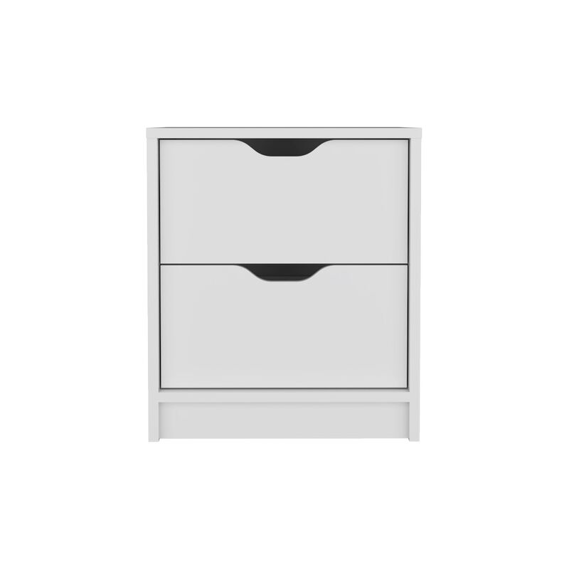 Basilea 2 Drawers Nightstand, Pull Out System -White image number 5