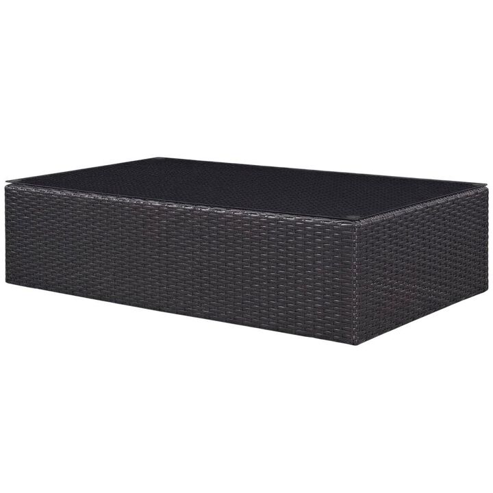 Modern Outdoor Coffee Table With Durable Wood Finish For Patio Use