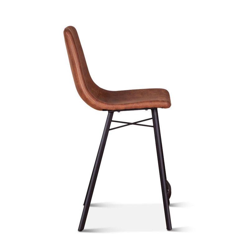 World Interiors Hudson Counter Chair in Trapper Brown Microfiber image number 2