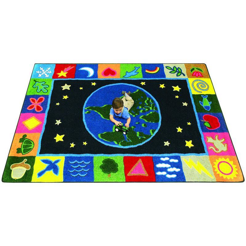 Joy Carpets Kid Essentials EarthWorks 7'8 x 10'9 Area Rug in Color Multi