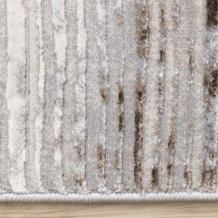 Novelle Home Layla Grey Brown Beige Abstract Rug, 5'3 x 7'7