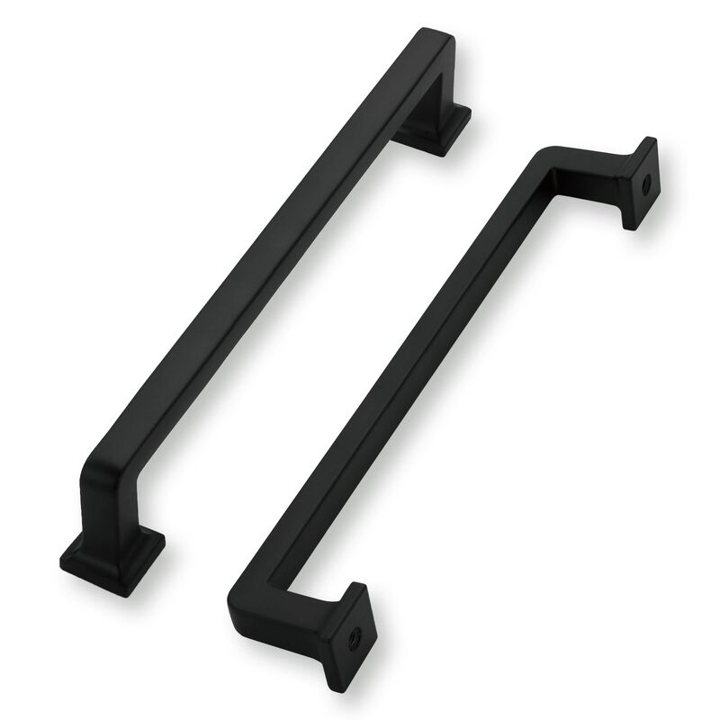 khtumeware 6 Pack Matte Black Cabinet Pulls, 8-3/4 Inch(224mm) Hole Centers Solid Cabinet Handles Kitchen Hardware Straight Bar