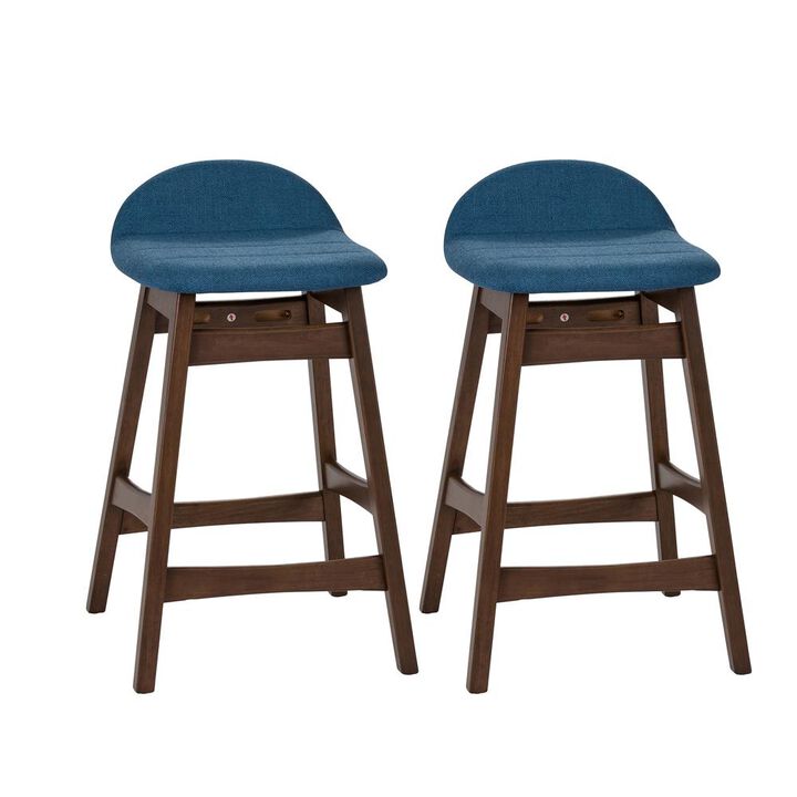 Liberty Furniture Space Savers 24 Inch Counter Chair - Blue (RTA)-Set of 2 in Satin Walnut