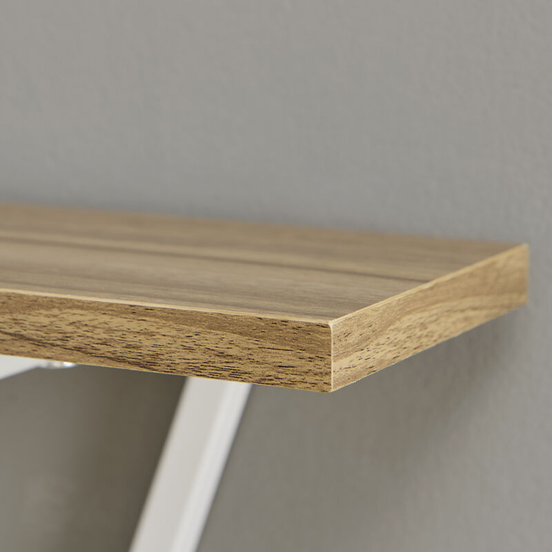 Contemporary Decorative Triangle Accent Metal Frame Wall Shelf - Reversible Configuration