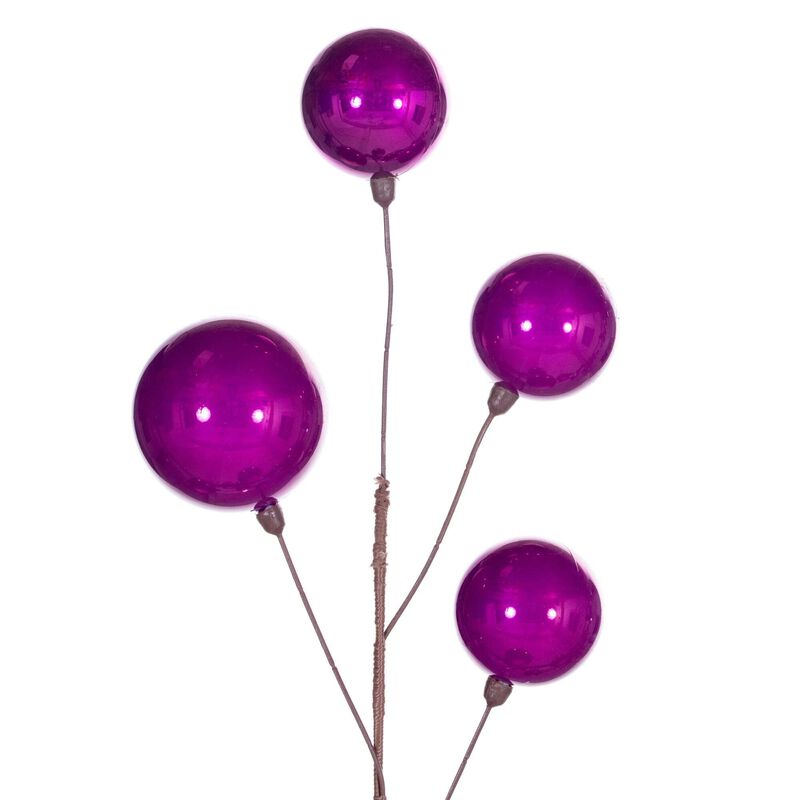 Vickerman 10' Fuchsia Pearl Branch Ball Wire Garland. image number 1