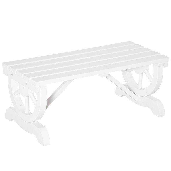 Hivvago 2 Person Wooden Garden Bench Rustic Outdoor Porch Furniture