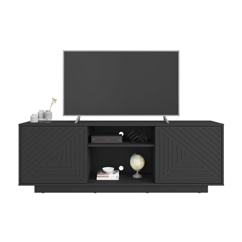Streamdale Modern TV Stand For TVs Up To 70", Black