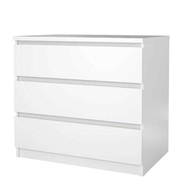 Tvilum Scottsdale 3 Drawer Chest, White High Gloss
