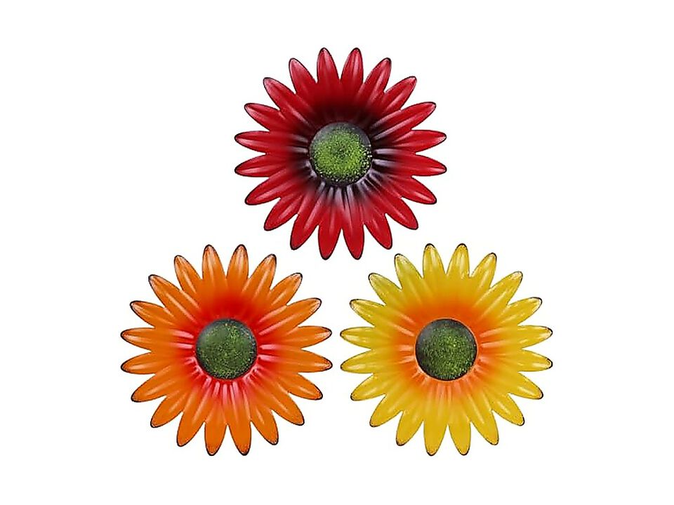 Metal Flower Wall Decor Indoor Outdoor Kitchen Floral Art Bathroom Living Room