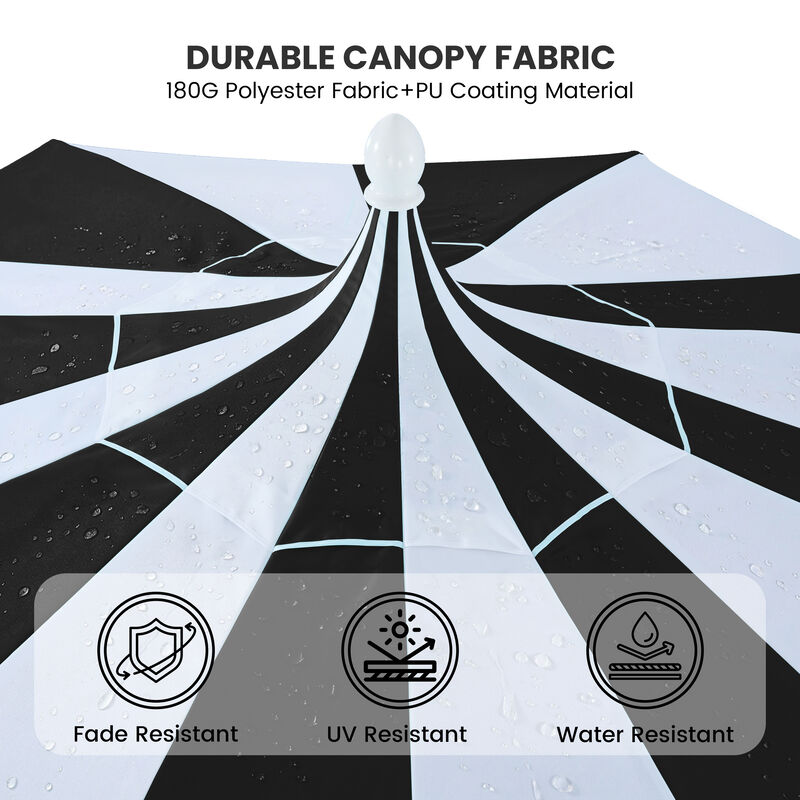 Mondawe 10 ft. Pagoda Patio Umbrella with Crank Lift & Tilt Adjustable in Black image number 7