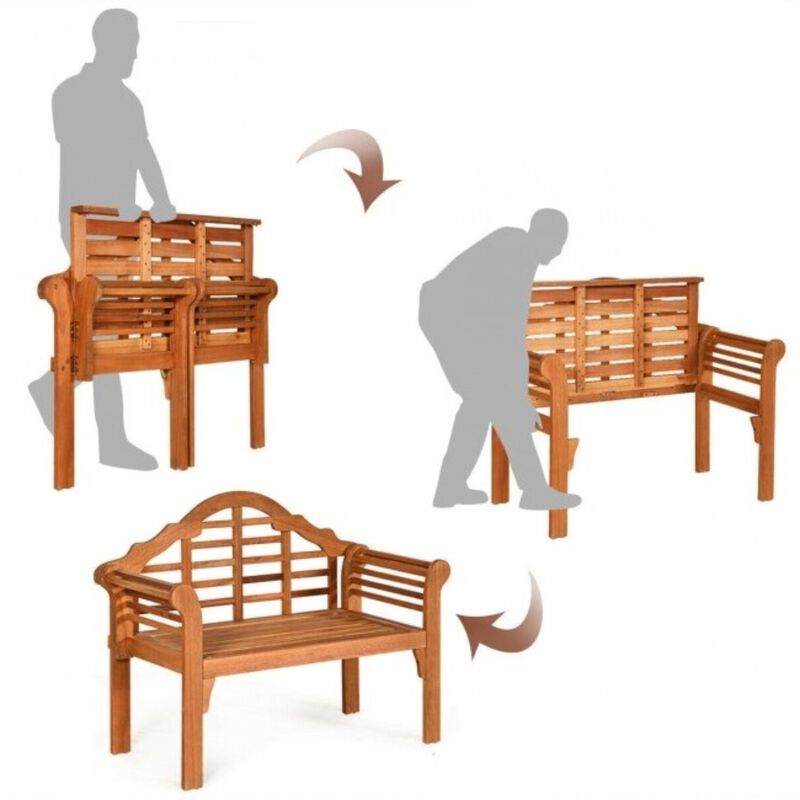 Hivvago FarmHome Folding 2 Seater Garden Eucalyptus Bench