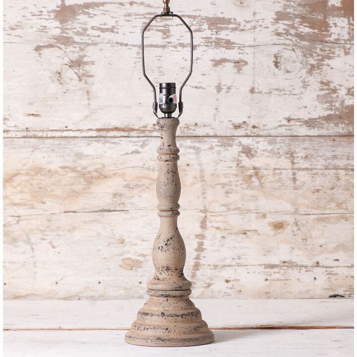 Irvins Country Tinware Davenport Wood Table Lamp Base In Hartford Buttermilk