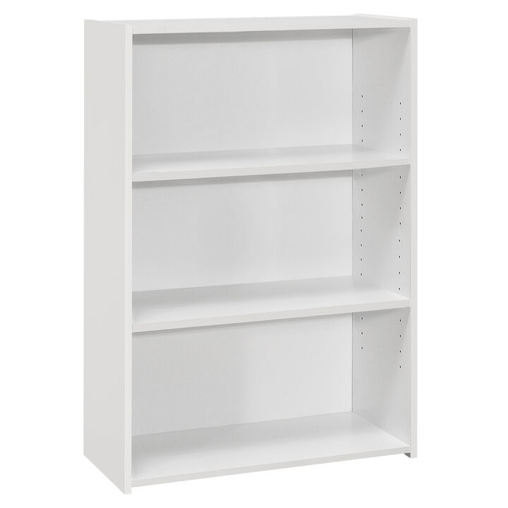 Monarch Specialties I 7479 Bookshelf, Bookcase, 4 Tier, 36"H, Office, Bedroom, Laminate, White, Transitional