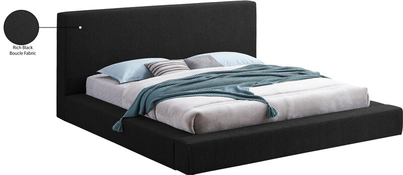 Meridian Furniture Terra Black Boucle Fabric Full Bed