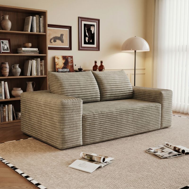 Whisen 63" 2-Seat Modern Sofa, Cotton Deep Seat Loveseat for Living Room Bedroom, No Assembly Required image number 5