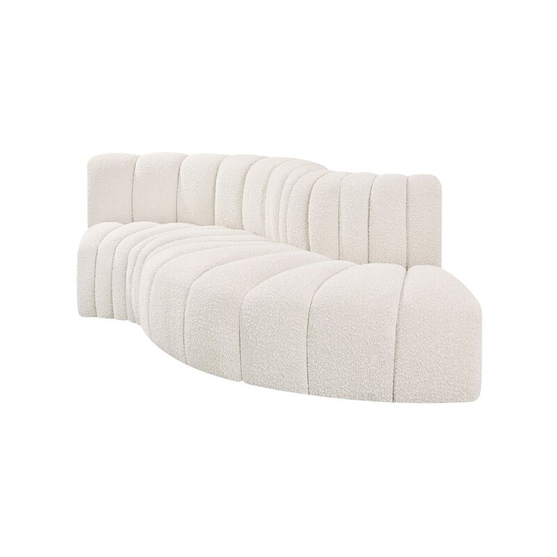 Meridian Furniture Arc Cream Boucle Fabric Modular Sofa