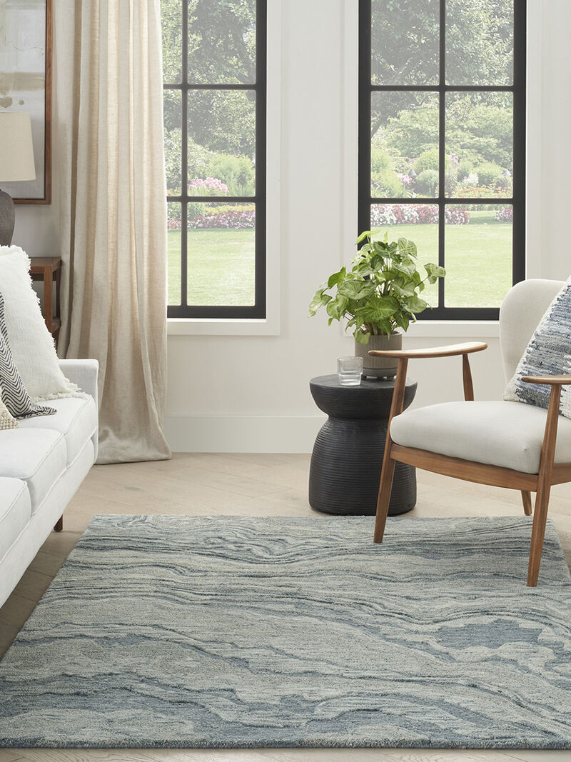 Graceful GRU01 Blue 3'9" x 5'9" Rug