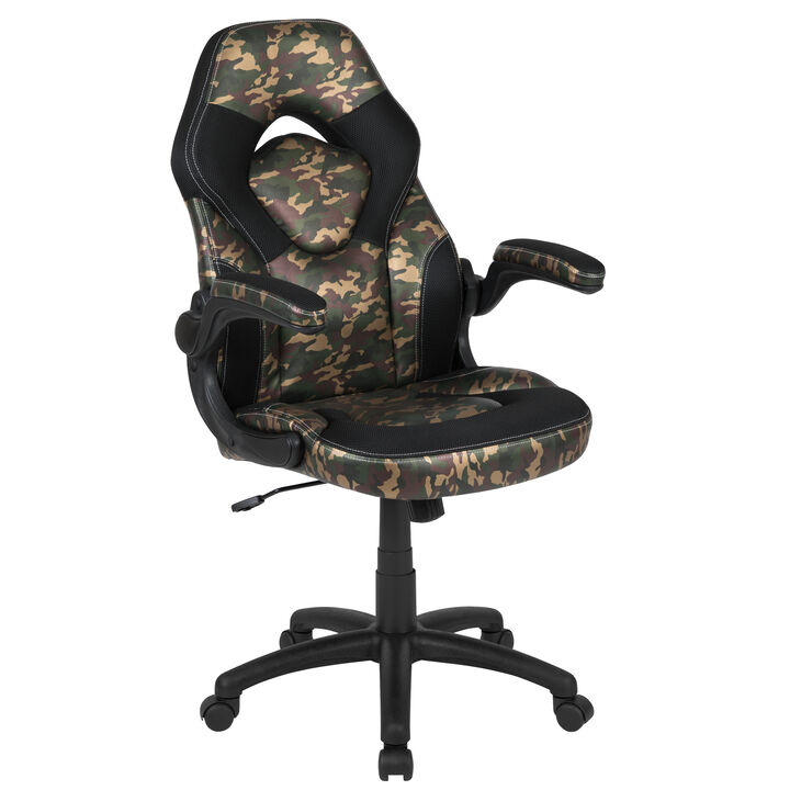 X10 Gaming Chair Racing Office Ergonomic Computer PC Adjustable Swivel Chair with Flip-up Arms, / LeatherSoft