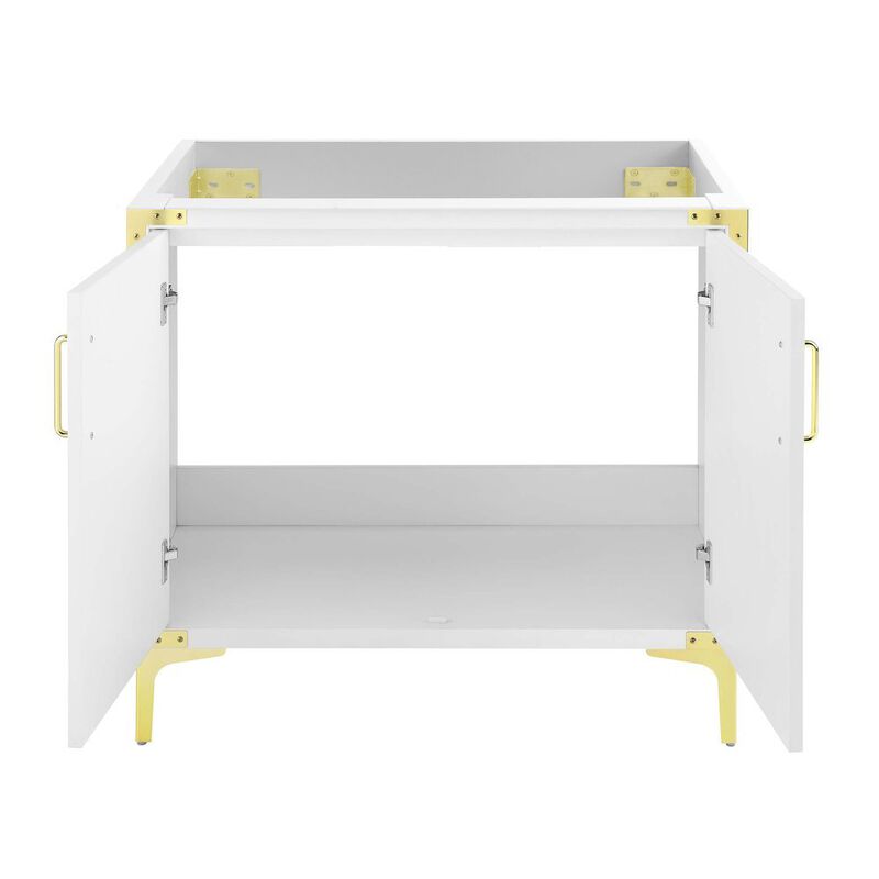 Voltaire 36" Single, Bathroom Vanity in White with Gold Hardware - Cabinet Only image number 4