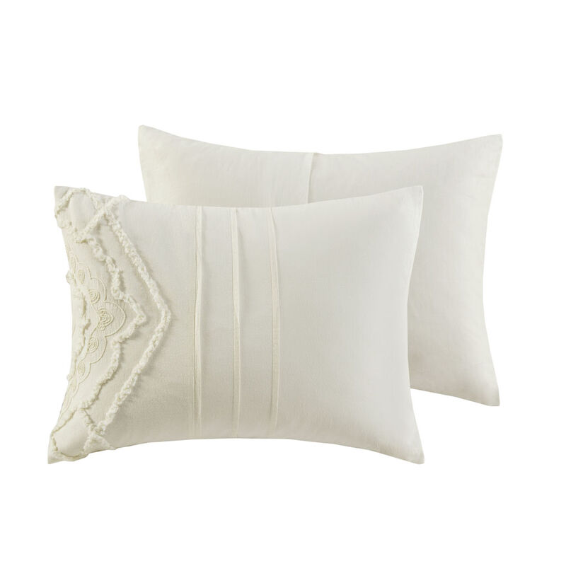 Gracie Mills Dean Chenille Geometric 3-Piece Cotton Comforter Set
