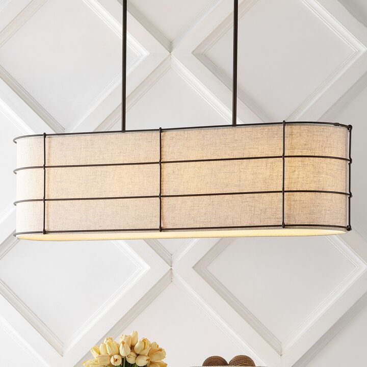 Chadwick 4-Light Rustic Farmhouse Iron Linear LED Pendant