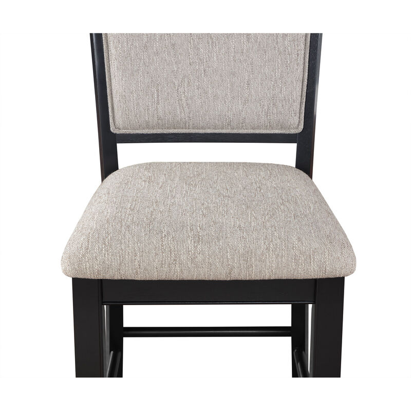 Streamdale Set of 2 Farmhouse Counter Height Dining Chairs, Light Gray Linen image number 2