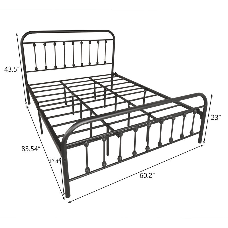 Hivvago Quick Assembly Queen Sized Metal Canopy X Shaped Platform Bed Frame