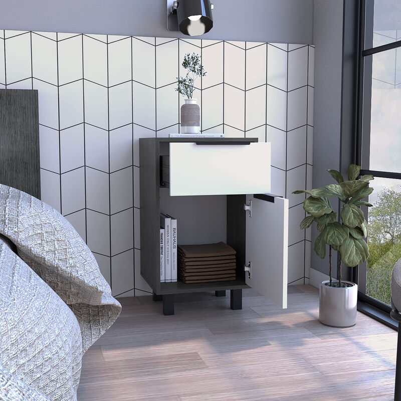 Streamdale Kaia Z Nightstand, Smokey Oak White