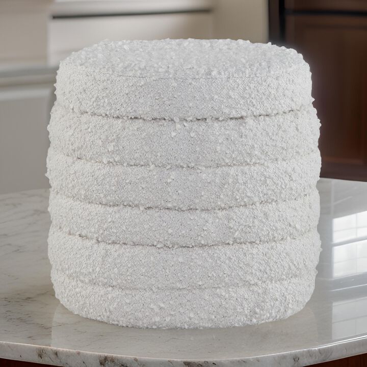 Storage Ottoman, 18 Inch, Removable Top, Polyester Upholstery, White - Benzara