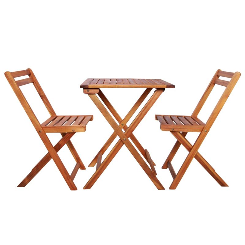 vidaXL 3 Piece Folding Bistro Set Solid Acacia Wood