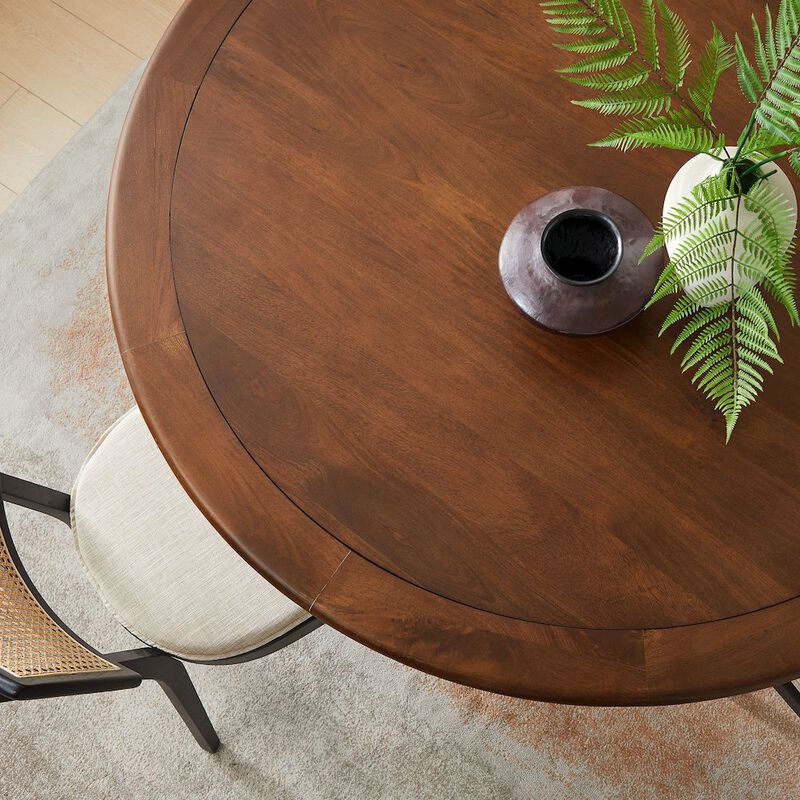 Lippa 60" Round Pedestal Solid Wood Dining Table image number 6