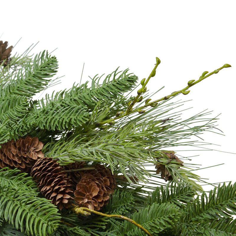 Pine Cone and Cedar Artificial Christmas Wreath - 32-Inch  Unlit