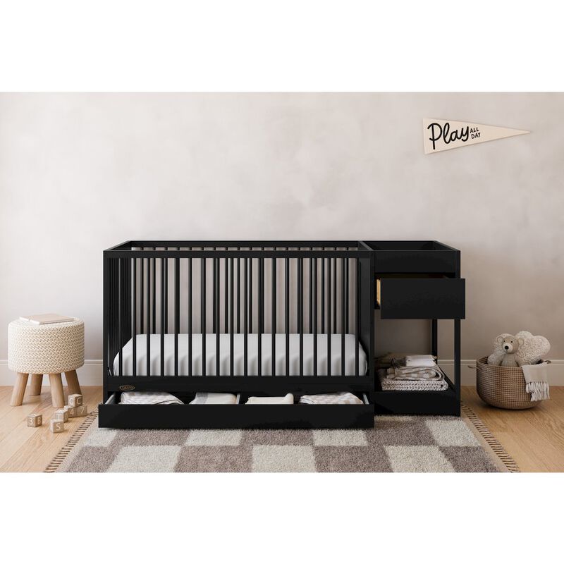 Teddi Convertible Crib & Changer-Black image number 7