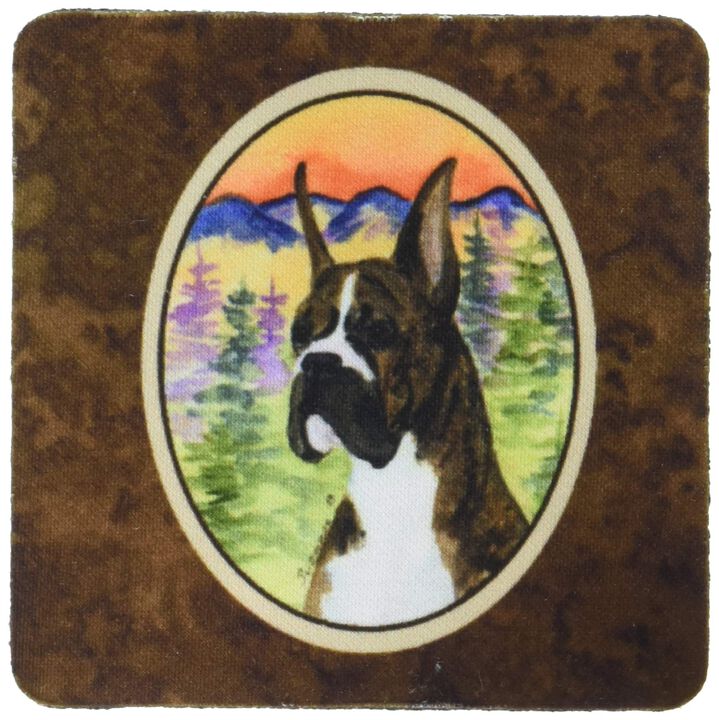 Caroline's Treasures SS8199FC Boxer Foam Coasters (Set of 4), 3.5 H x 3.5 W, Multicolor