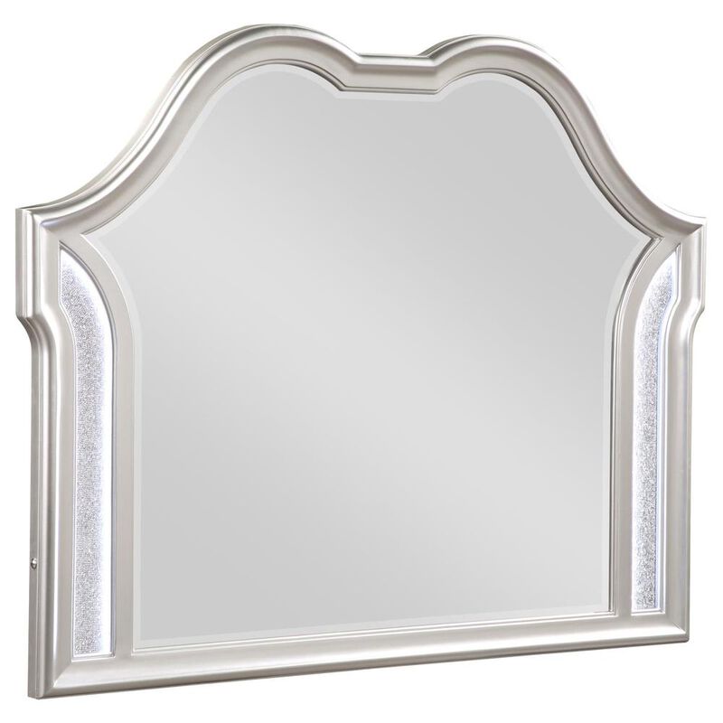 Coaster Co. of America Evangeline Camel Top Dresser Mirror Silver Oak