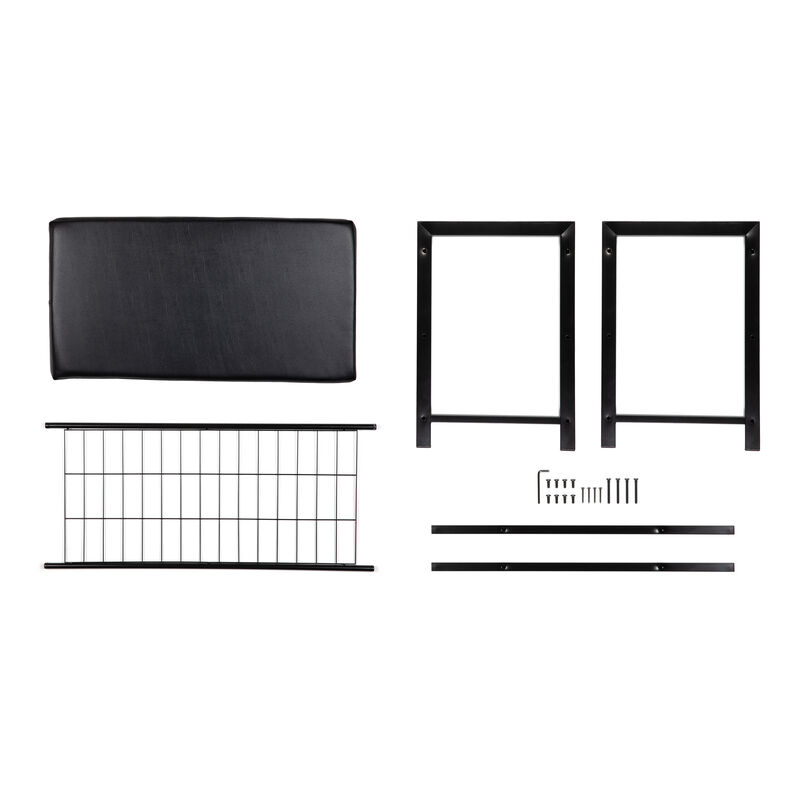 Leatherette Storage Entryway Bench and Shoe Rack with Metal Frame