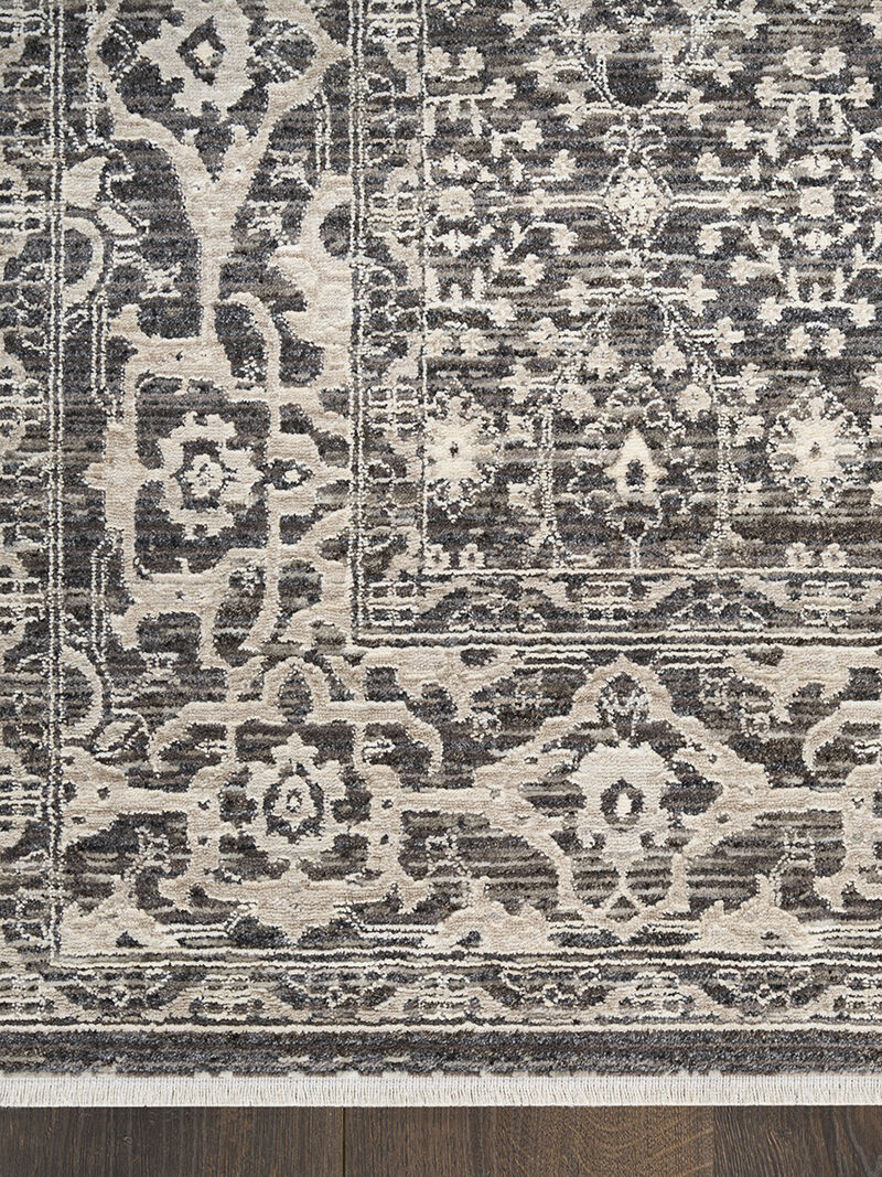 Shadows SHW04 Charcoal/Ivory 2'2" x 10' Rug image number 2