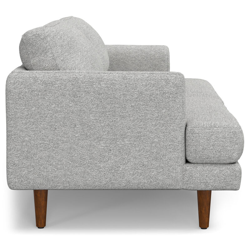 Livingston 76 inch Wide Mid-Century Modern Loveseat Sofa in Mist Grey Woven-Blend Fabric