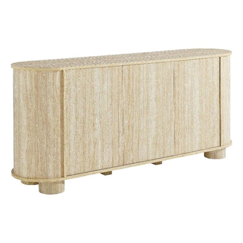Overture 63" Oval Sideboard in Travertine image number 0